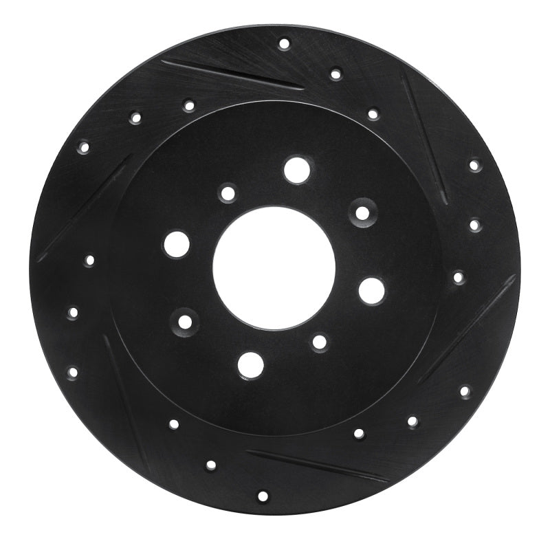 R1 Concepts R1 01-05 Acura EL Rear Right Drilled & Slotted Black Brake Rotor