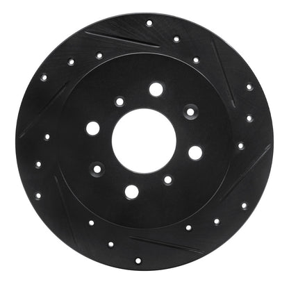 R1 Concepts R1 01-05 Acura EL Rear Right Drilled & Slotted Black Brake Rotor