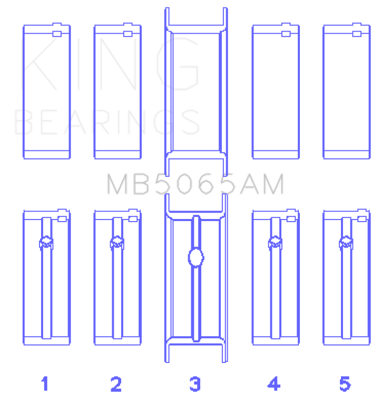 King Engine Bearings Chrysler/Mitsubishi 122ci 2.0L (Size 0.75) Main Bearing Set