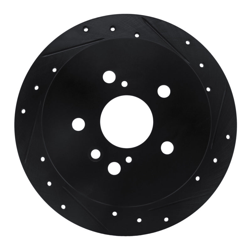 R1 Concepts R1 04-09 Lexus RX330 Rear Right Drilled & Slotted Black Brake Rotor