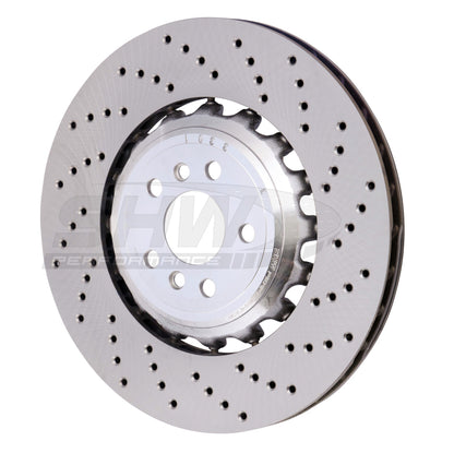 SHW Performance SHW 18-21 BMW M5 4.4L Right Rear Cross-Drilled Lightweight Brake Rotor (34217991104)