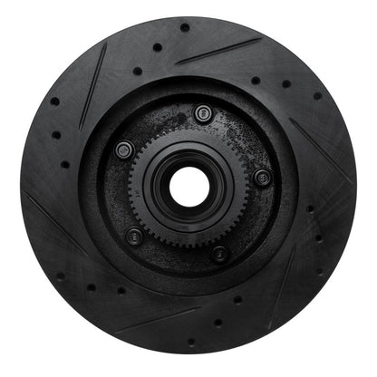 R1 Concepts R1 94-99 Dodge Ramcharger (Mexico) Front Right Drilled & Slotted Black Brake Rotor