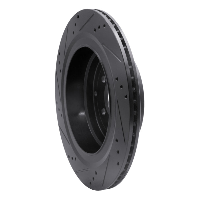 R1 Concepts R1 06-12 Land Rover Range Rover Rear Right Drilled & Slotted Black Brake Rotor