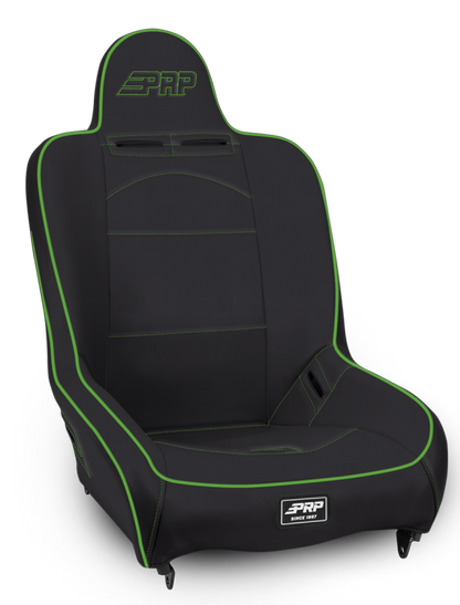 PRP Seats PRP Premier High Back Suspension Seat- Black/Green Vinyl
