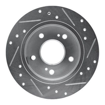 R1 Concepts R1 89-93 Nissan Maxima Rear Left Drilled & Slotted Silver Brake Rotor