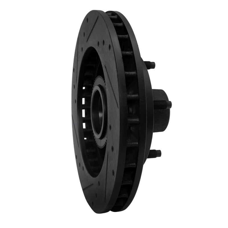 R1 Concepts R1 94-99 Dodge Ramcharger (Mexico) Front Right Drilled & Slotted Black Brake Rotor
