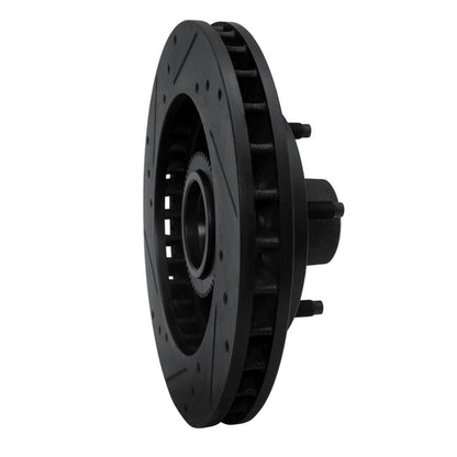 R1 Concepts R1 94-99 Dodge Ramcharger (Mexico) Front Right Drilled & Slotted Black Brake Rotor