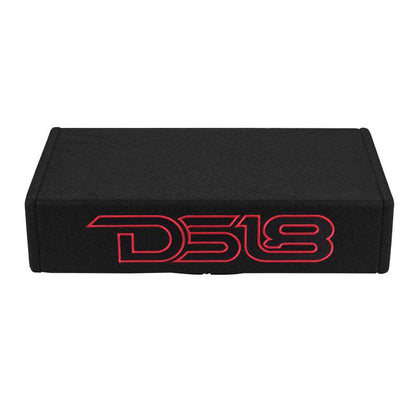 DS18 Single 10in Shallow Enclosure w/ Subwoofer 350 Watts RMS Sealed Black Carpet Amplified