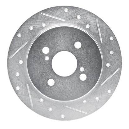 R1 Concepts R1 12-18 Toyota Yaris (USA/Canada) Rear Right Drilled & Slotted Silver Brake Rotor