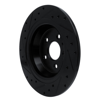 R1 Concepts R1 13-20 Ford Fusion Rear Right Drilled & Slotted Black Brake Rotor