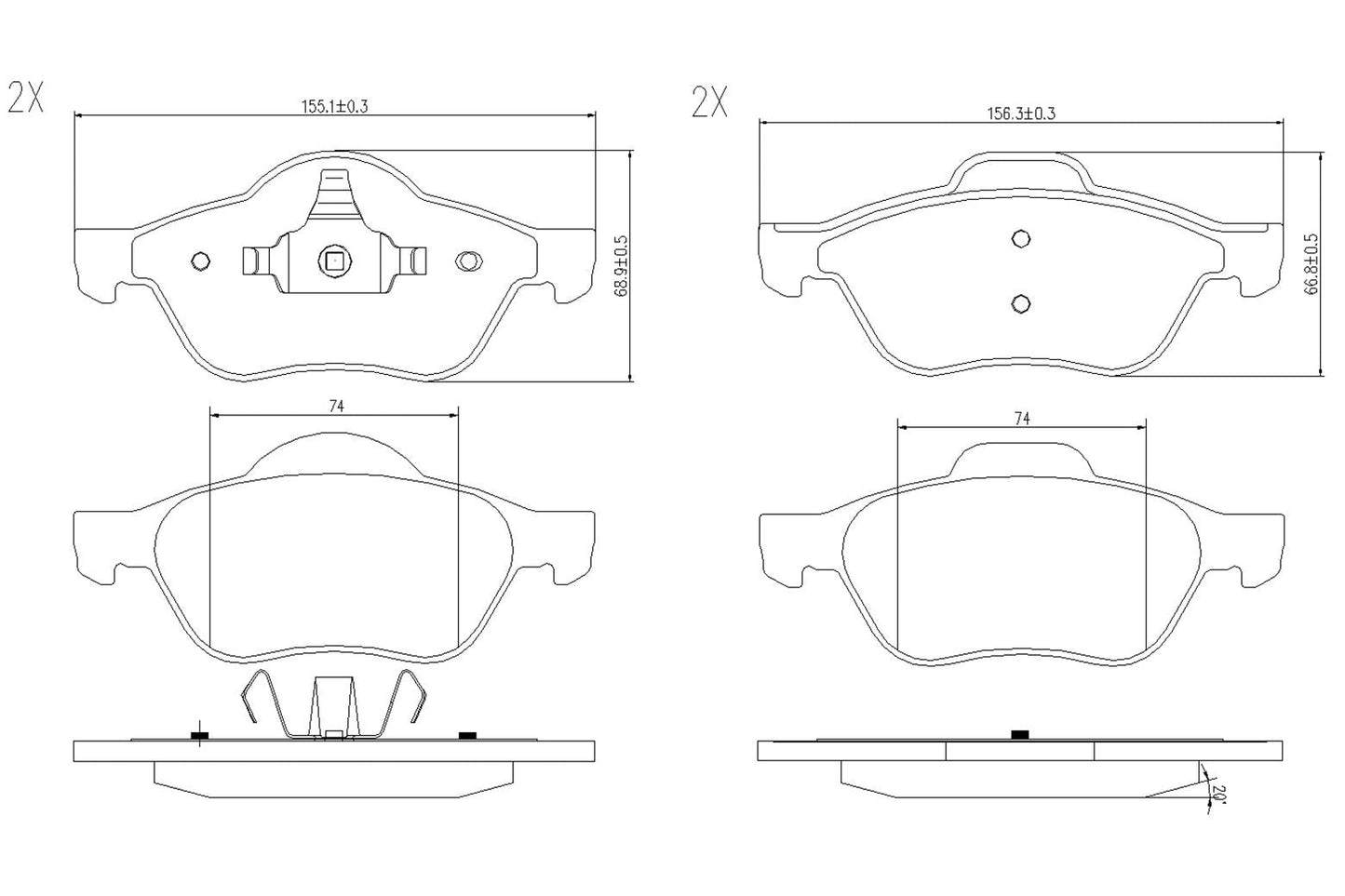 BOGAP R8210117 Brake Pad Set, Disc Brake