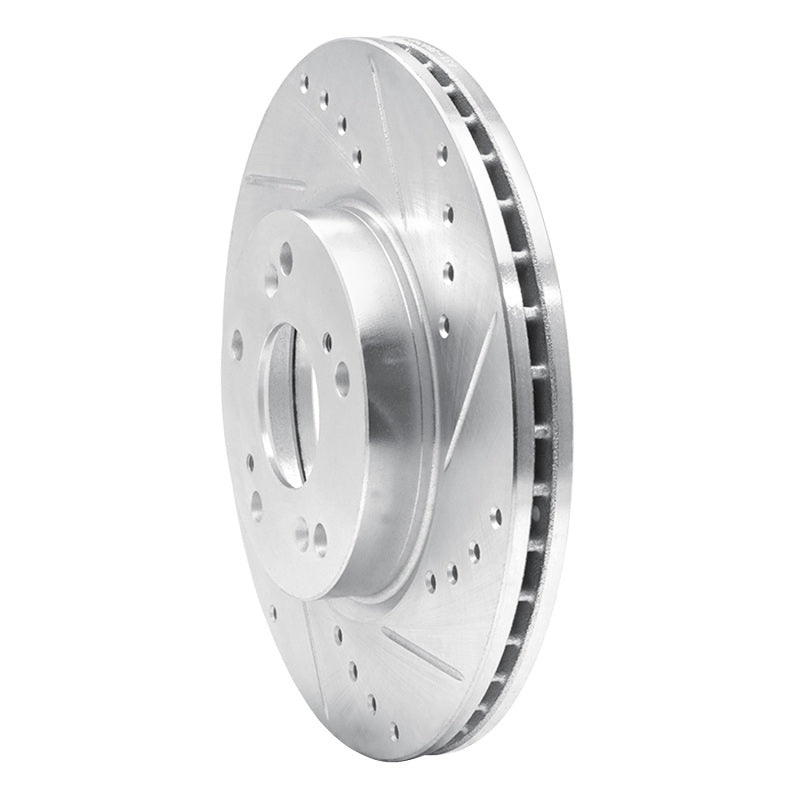 R1 Concepts R1 03-17 Acura ILX Front Right Drilled & Slotted Silver Brake Rotor