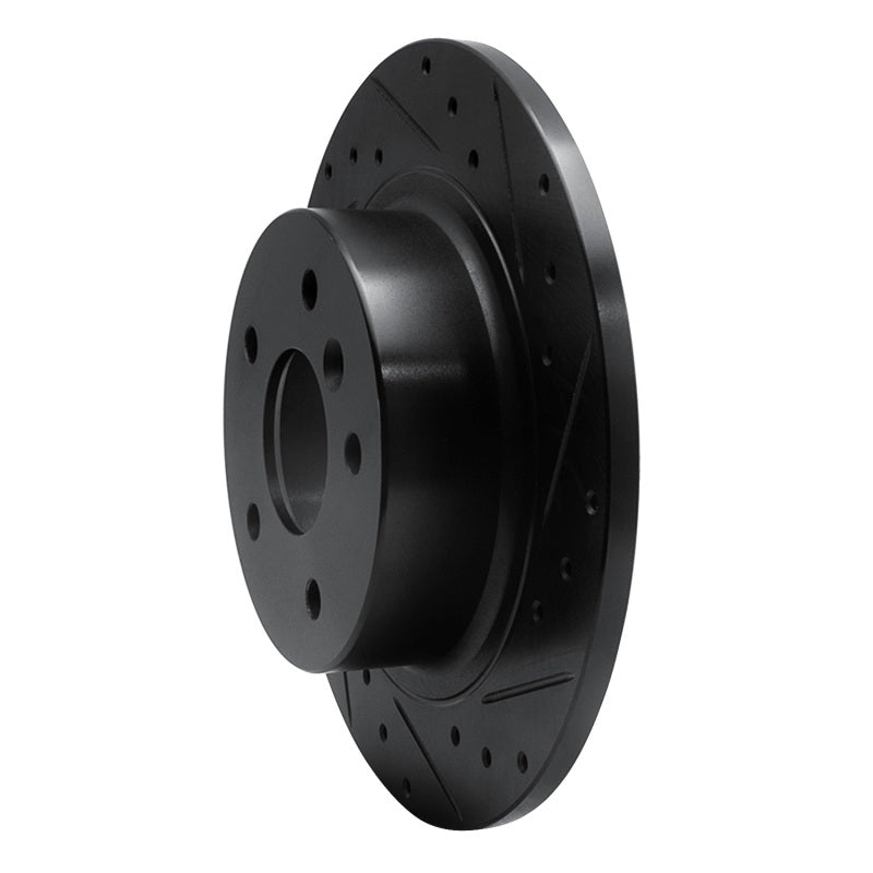 R1 Concepts R1 94-04 Land Rover Discovery Rear Right Drilled & Slotted Black Brake Rotor
