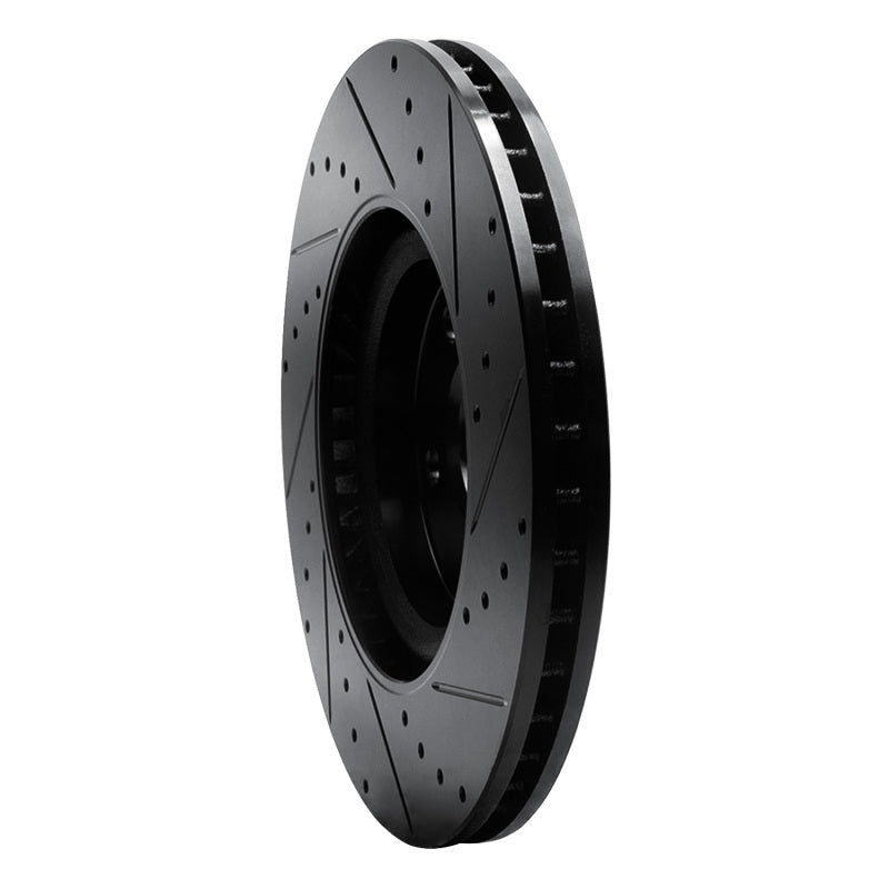 R1 Concepts R1 08-17 Cadillac CTS Front Left Drilled & Slotted Black Brake Rotor