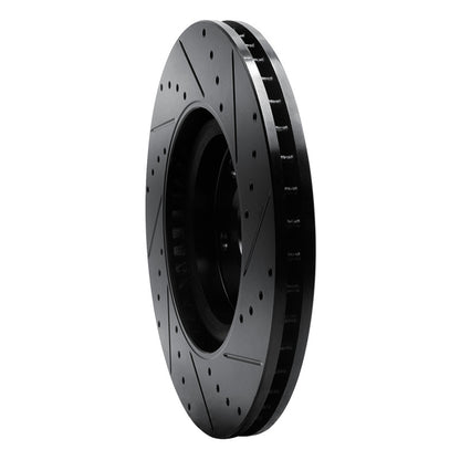 R1 Concepts R1 08-17 Cadillac CTS Front Left Drilled & Slotted Black Brake Rotor