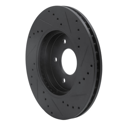 R1 Concepts R1 05-12 Ford Escape Front Left Drilled & Slotted Black Brake Rotor