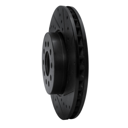 R1 Concepts R1 13-25 Cadillac CT4 Front Right Drilled & Slotted Black Brake Rotor