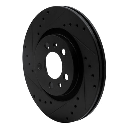 R1 Concepts R1 98-15 Volkswagen Beetle Front Left Drilled & Slotted Black Brake Rotor
