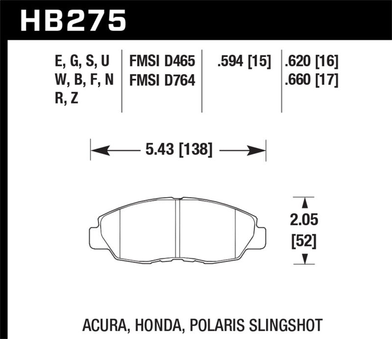 Hawk Performance Hawk 98-00 Civic Coupe Si / 01-06 Civic DX EX GX HX LX HP+ Street Front Brake Pads