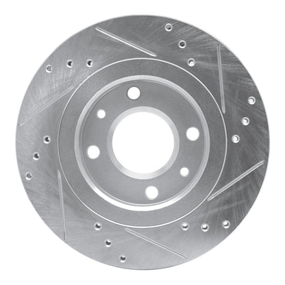 R1 Concepts R1 89-91 Peugeot 405 Front Left Drilled & Slotted Silver Brake Rotor