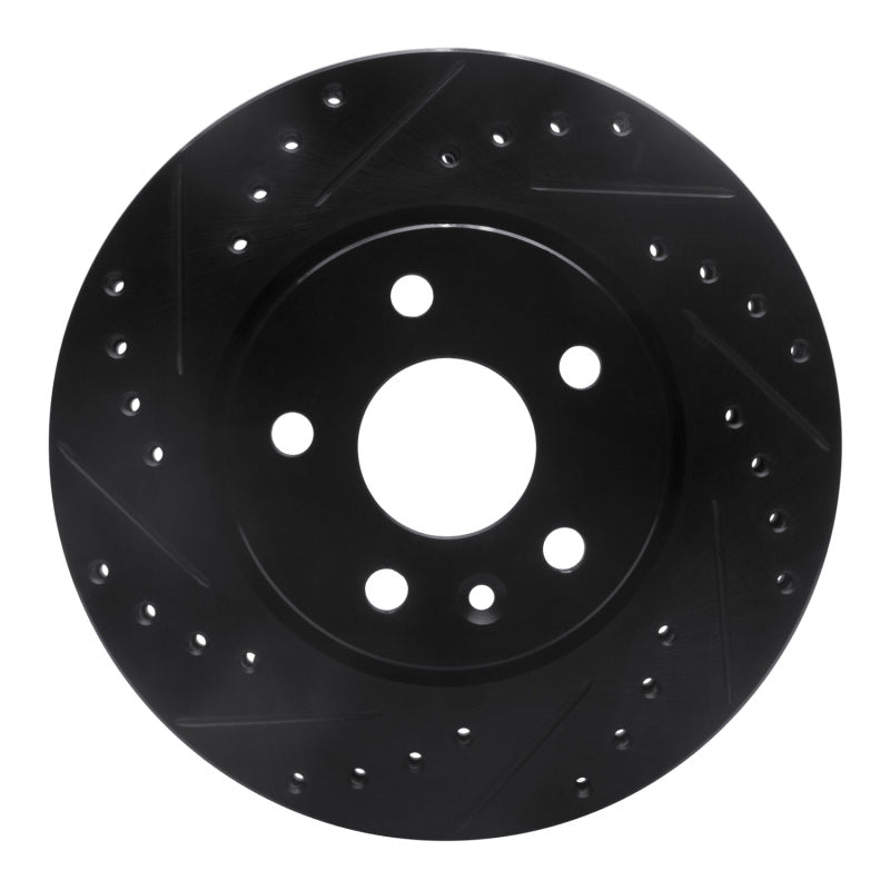 R1 Concepts R1 11-23 Chevrolet Bolt EUV Front Right Drilled & Slotted Black Brake Rotor