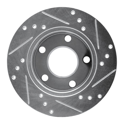 R1 Concepts R1 80-91 Audi 200 Rear Left Drilled & Slotted Silver Brake Rotor