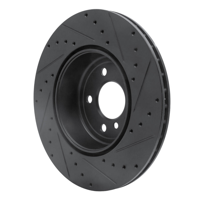 R1 Concepts R1 13-21 BMW 330I xDrive Sedan Rear Left Drilled & Slotted Black Brake Rotor