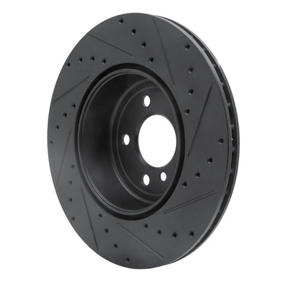 R1 Concepts R1 13-21 BMW 330I xDrive Sedan Rear Left Drilled & Slotted Black Brake Rotor