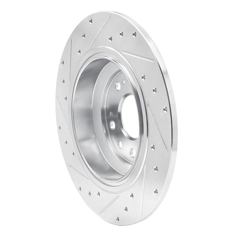 R1 Concepts R1 09-14 Acura TL Rear Right Drilled & Slotted Silver Brake Rotor