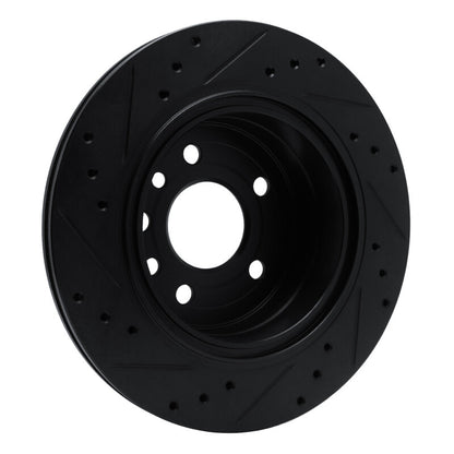 R1 Concepts R1 01-01 Cadillac CATERA Rear Right Drilled & Slotted Black Brake Rotor