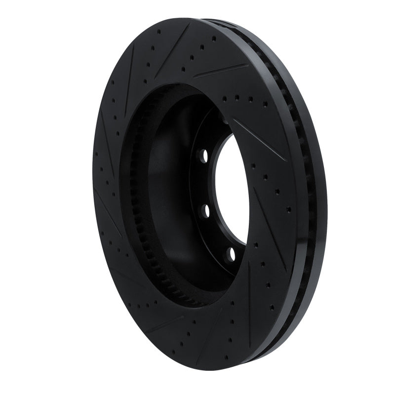 R1 Concepts R1 12-25 Ford F-250 4WD (Super Duty) Front Right Drilled & Slotted Black Brake Rotor