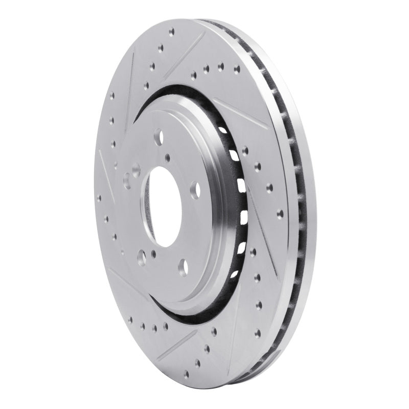 R1 Concepts R1 15-25 Acura MDX Front Left Drilled & Slotted Silver Brake Rotor