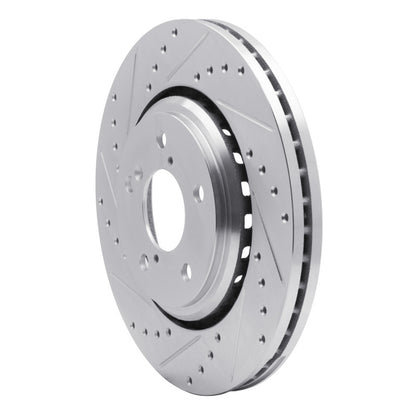 R1 Concepts R1 15-25 Acura MDX Front Left Drilled & Slotted Silver Brake Rotor