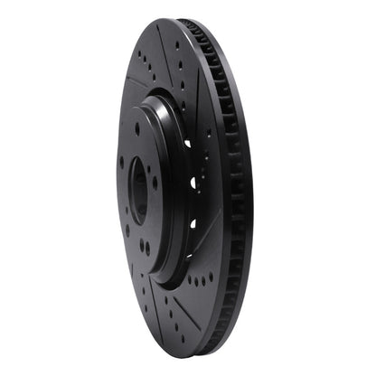 R1 Concepts R1 16-22 Acura ILX Front Right Drilled & Slotted Black Brake Rotor