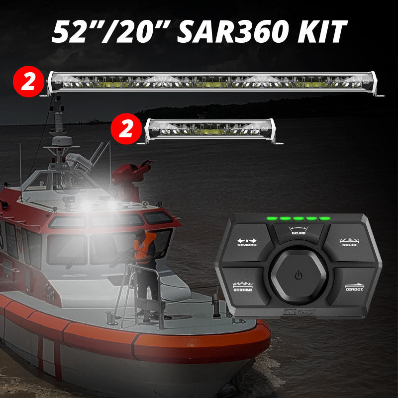 XKGLOW XK Glow SAR360 Light Bar Kit Emergency Search and Rescue Light System White (2)52In (2)20In