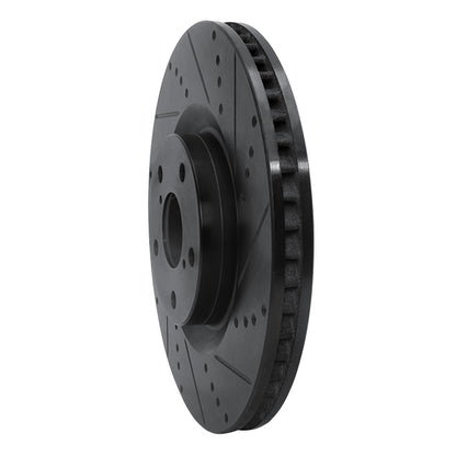 R1 Concepts R1 09-11 Lexus GS350 Right Front Drilled & Slotted Black Brake Rotor