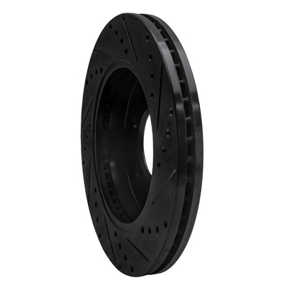 R1 Concepts R1 99-07 Ford E-350 Econoline Club Wagon Rear Left Drilled & Slotted Black Brake Rotor