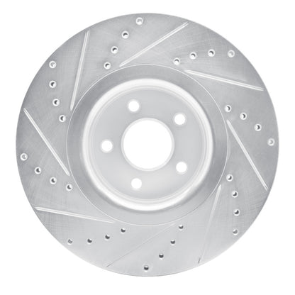 R1 Concepts R1 14-19 Ford Focus Front Right Drilled & Slotted Silver Brake Rotor