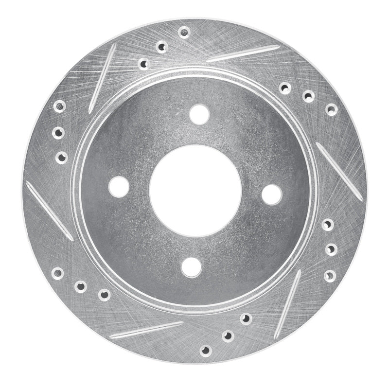 R1 Concepts R1 95-04 Ford CONTOUR Rear Left Drilled & Slotted Silver Brake Rotor