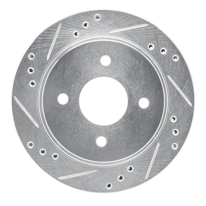 R1 Concepts R1 95-04 Ford CONTOUR Rear Left Drilled & Slotted Silver Brake Rotor