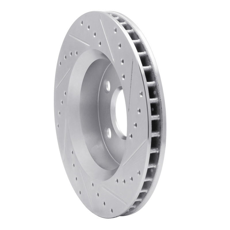 R1 Concepts R1 07-18 Jeep Wrangler Front Left Drilled & Slotted Silver Brake Rotor