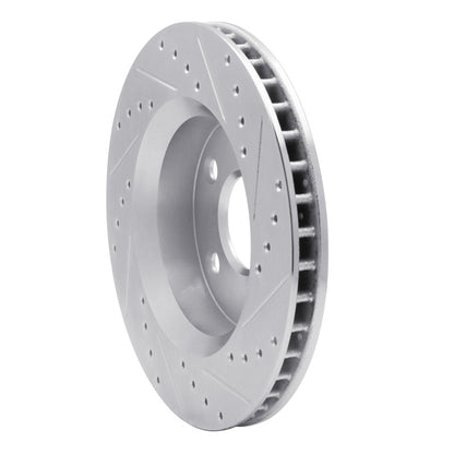 R1 Concepts R1 07-18 Jeep Wrangler Front Left Drilled & Slotted Silver Brake Rotor