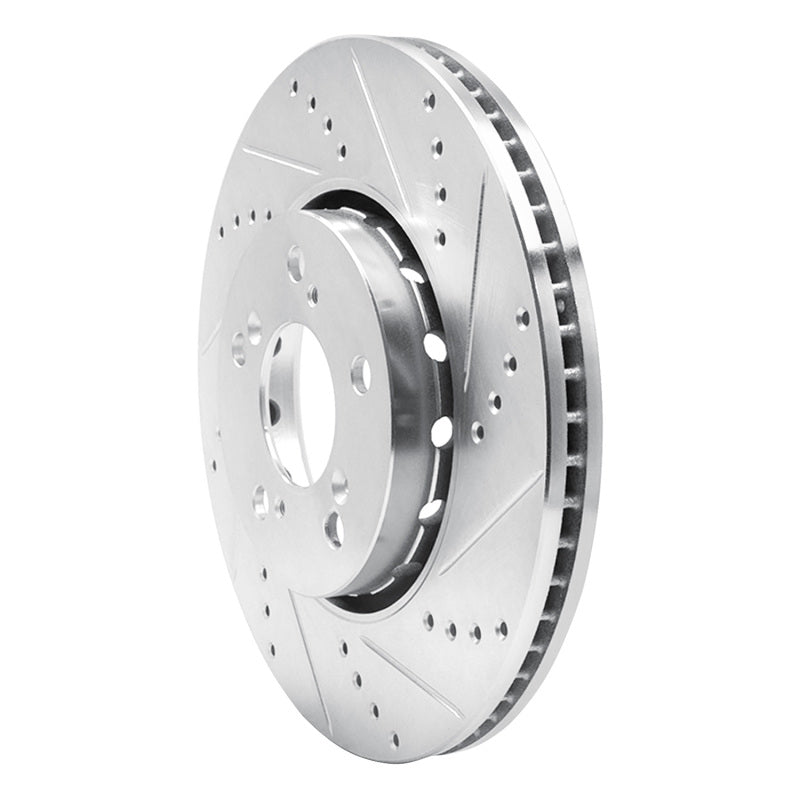 R1 Concepts R1 14-20 Acura RLX Front Right Drilled & Slotted Silver Brake Rotor