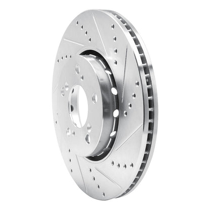 R1 Concepts R1 14-20 Acura RLX Front Right Drilled & Slotted Silver Brake Rotor
