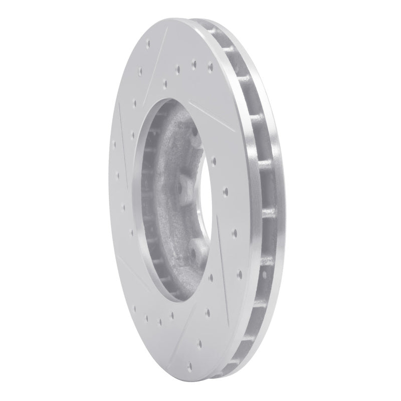 R1 Concepts R1 87-88 Toyota Pickup Front Right Drilled & Slotted Silver Brake Rotor