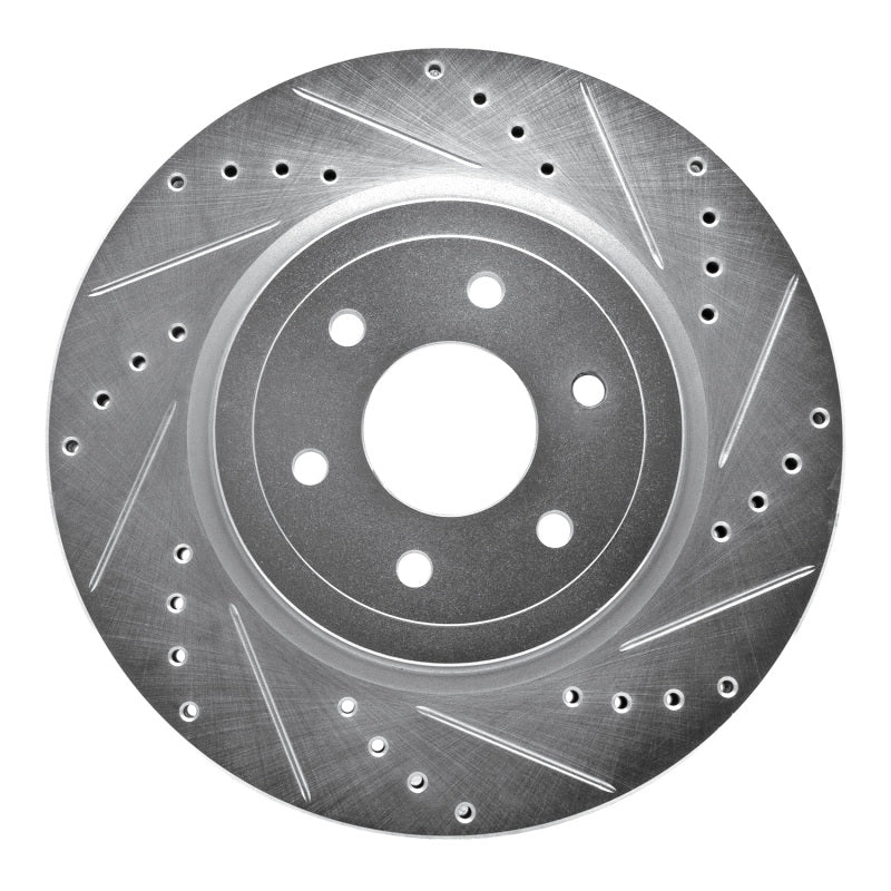 R1 Concepts R1 08-11 Nissan Pathfinder Front Right Drilled & Slotted Silver Brake Rotor