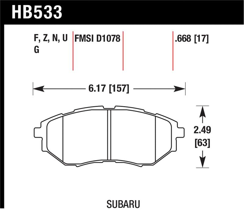 Hawk Performance Hawk 05-08 LGT D1078 Performance Ceramic Street Front Brake Pads