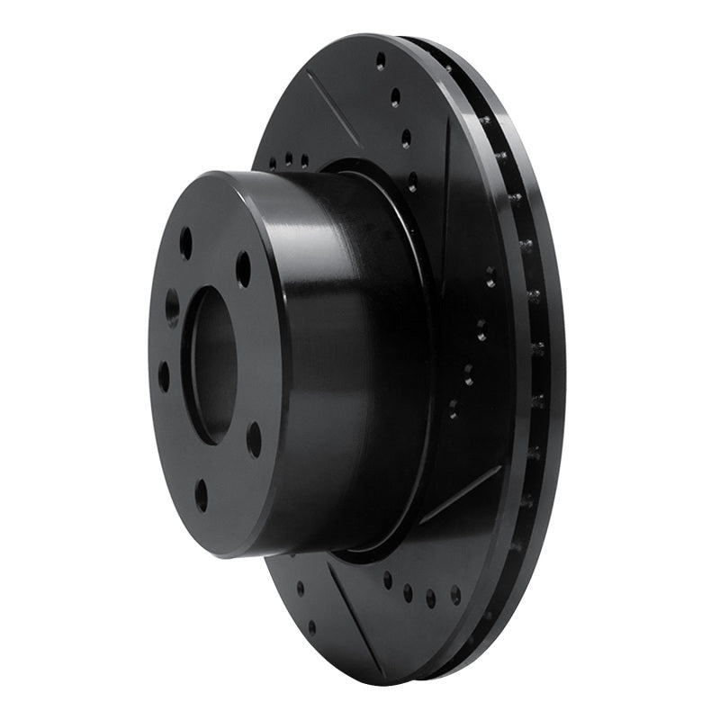R1 Concepts R1 99-04 Land Rover Discovery Front Right Drilled & Slotted Black Brake Rotor