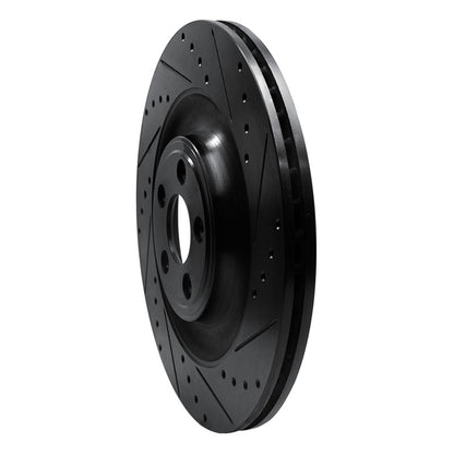 R1 Concepts R1 10-24 Jaguar XFR-S Rear Right Drilled & Slotted Black Brake Rotor