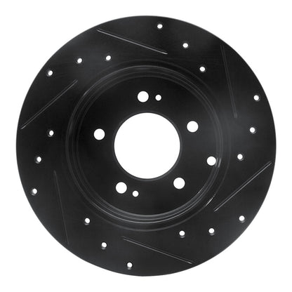 R1 Concepts R1 05-20 Hyundai Azera Rear Left Drilled & Slotted Black Brake Rotor